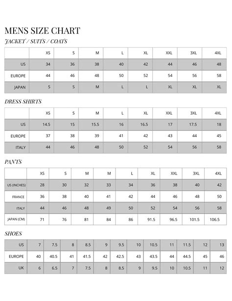 dior size chart